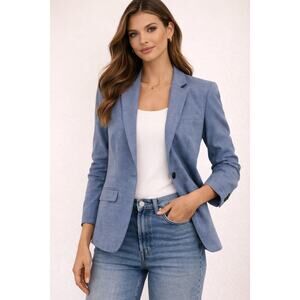 Banana Republic Timeless Tailored Blazer in Light Royal Blue Sz 14